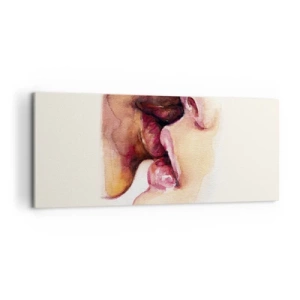 Obraz na płótnie - Akwarelowy obrazek przedstawiający zbliżenie twarzy - 120x50cm - Jak noc i dzień, ziemia i niebo - Nowoczesna dekoracja ścienna do salonu i sypialni ARTTOR