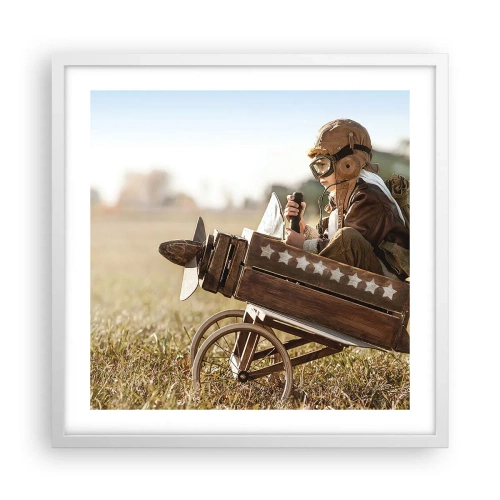Plakat w białej ramie - Start ku marzeniu - 50x50 cm