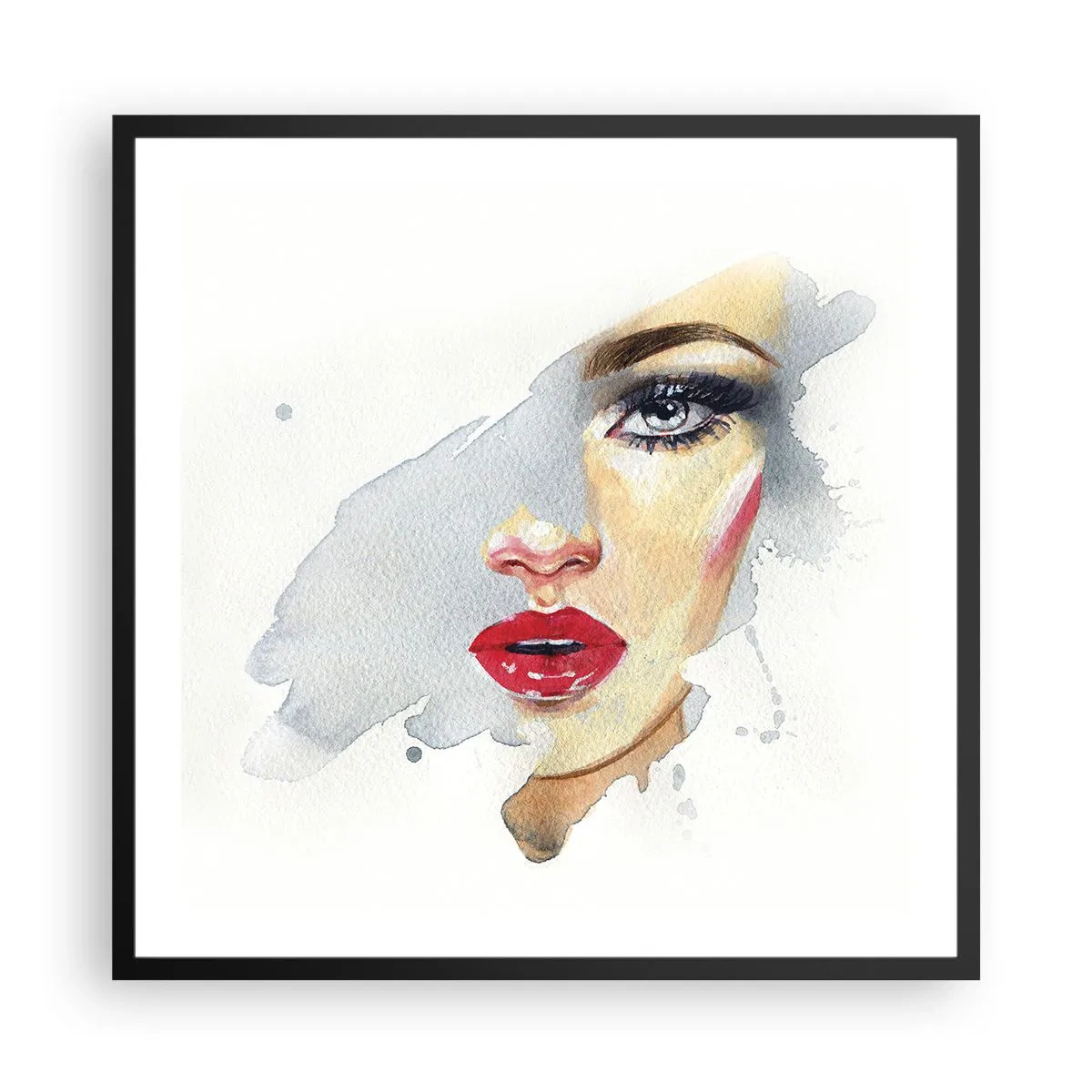 Plakat w czarnej ramie - Odbicie w kropli wody - 60x60 cm