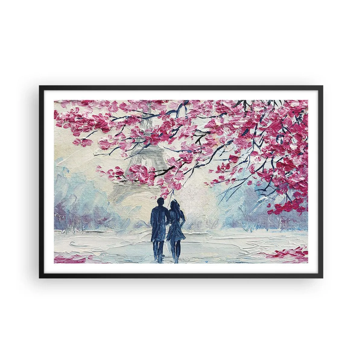 Plakat w czarnej ramie - Romantyczny spacer - 91x61 cm