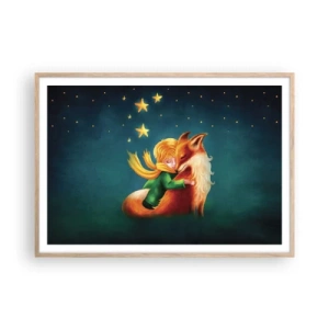 Plakat w ramie jasny dąb - Mały Książę - 100x70 cm