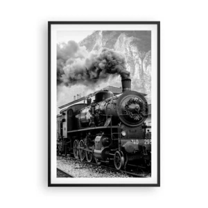 Plakat w czarnej ramie - Stoi na stacji… - 61x91 cm