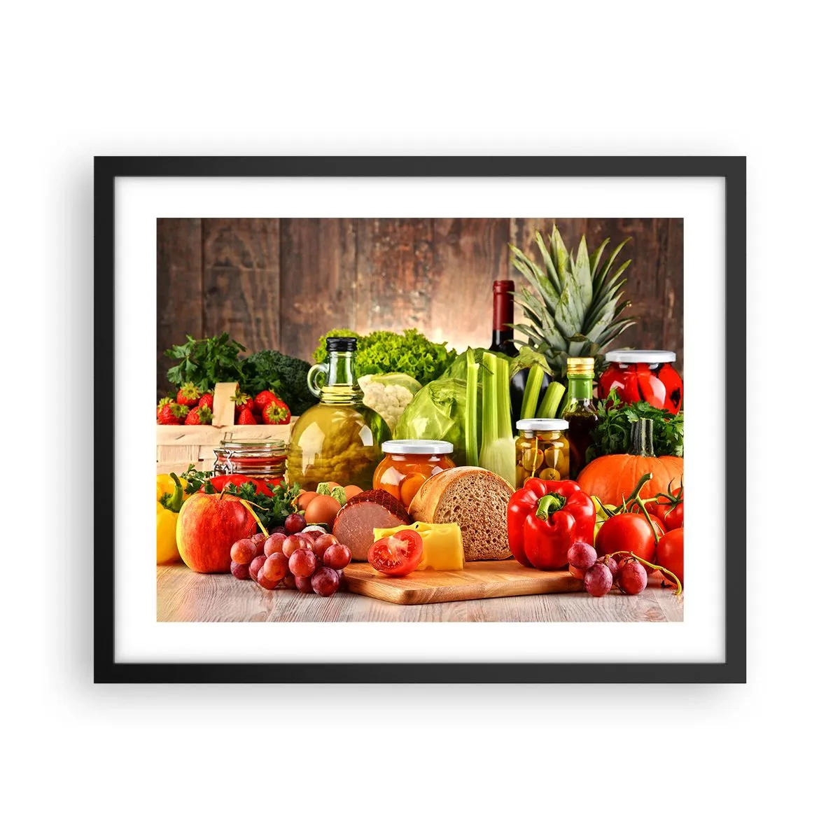 Plakat w czarnej ramie - Wędzone, pieczone, marynowane - 50x40 cm