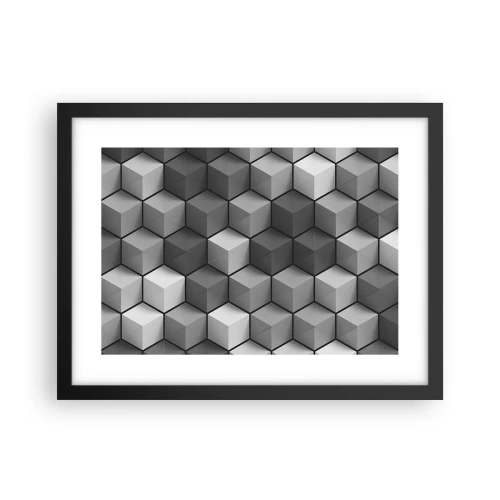 Plakat w czarnej ramie - Kubistyczna układanka - 40x30 cm