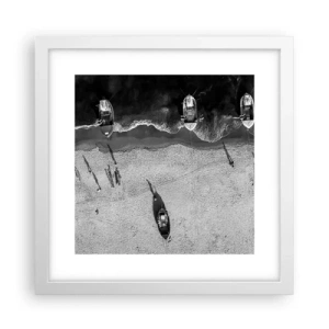 Plakat w białej ramie - Jeszcze na brzegu… - 30x30 cm