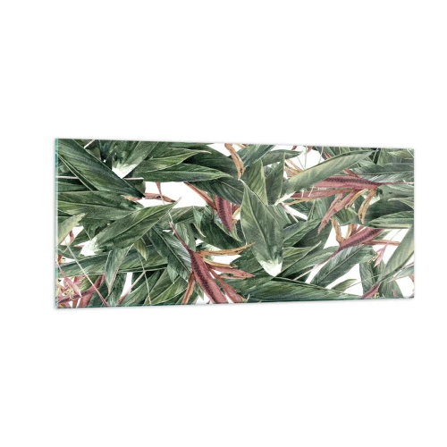 Obraz na szkle - Szmaragdowo-liliowy gąszcz - 100x40 cm