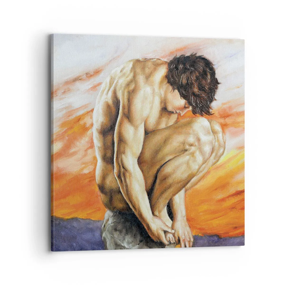 Obraz na płótnie - Zatopiony w sobie - 70x70 cm