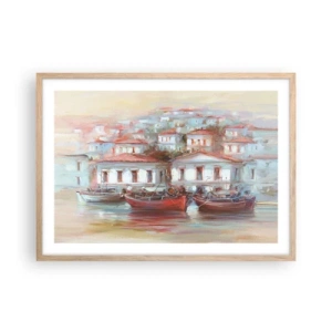 Plakat w ramie jasny dąb - Szczęśliwe miasteczko - 70x50 cm