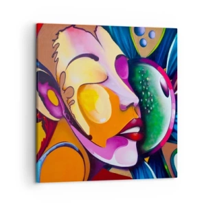 Obraz na płótnie - Dotknąć kolorem - 50x50 cm