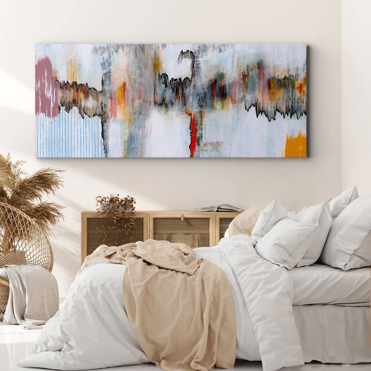Obraz na płótnie - Patykiem na wodzie - 100x40 cm