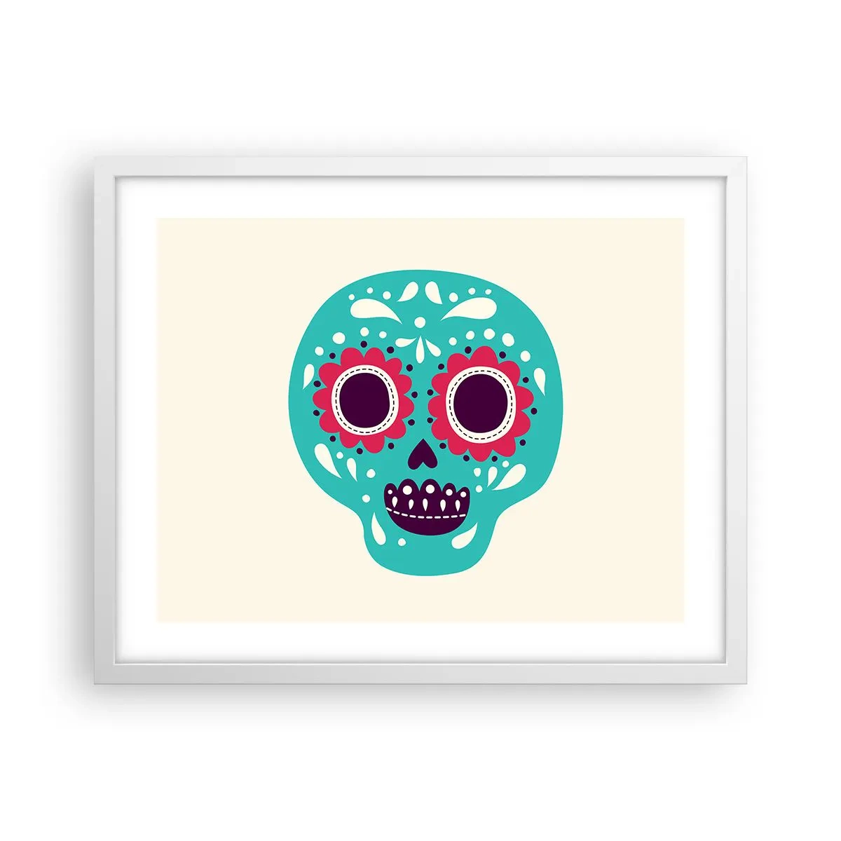 Plakat w białej ramie - Życie – zabawa aż do śmierci - 50x40 cm