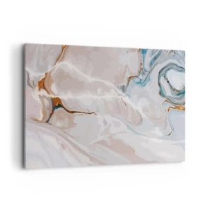 Obraz na płótnie - Abstrakcyjny wzór w odcieniach bieli i błękitu - 120x80cm - Błękitne meandry pod bielą - Nowoczesna dekoracja ścienna do salonu, kuchni i sypialni ARTTOR