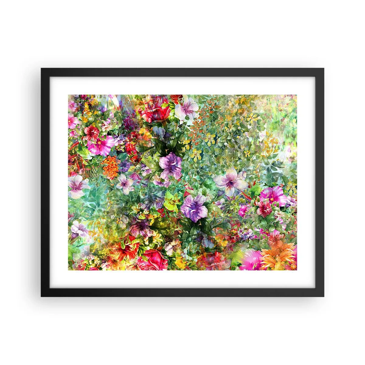 Plakat w czarnej ramie - W kwiaty na zatracenie - 50x40 cm