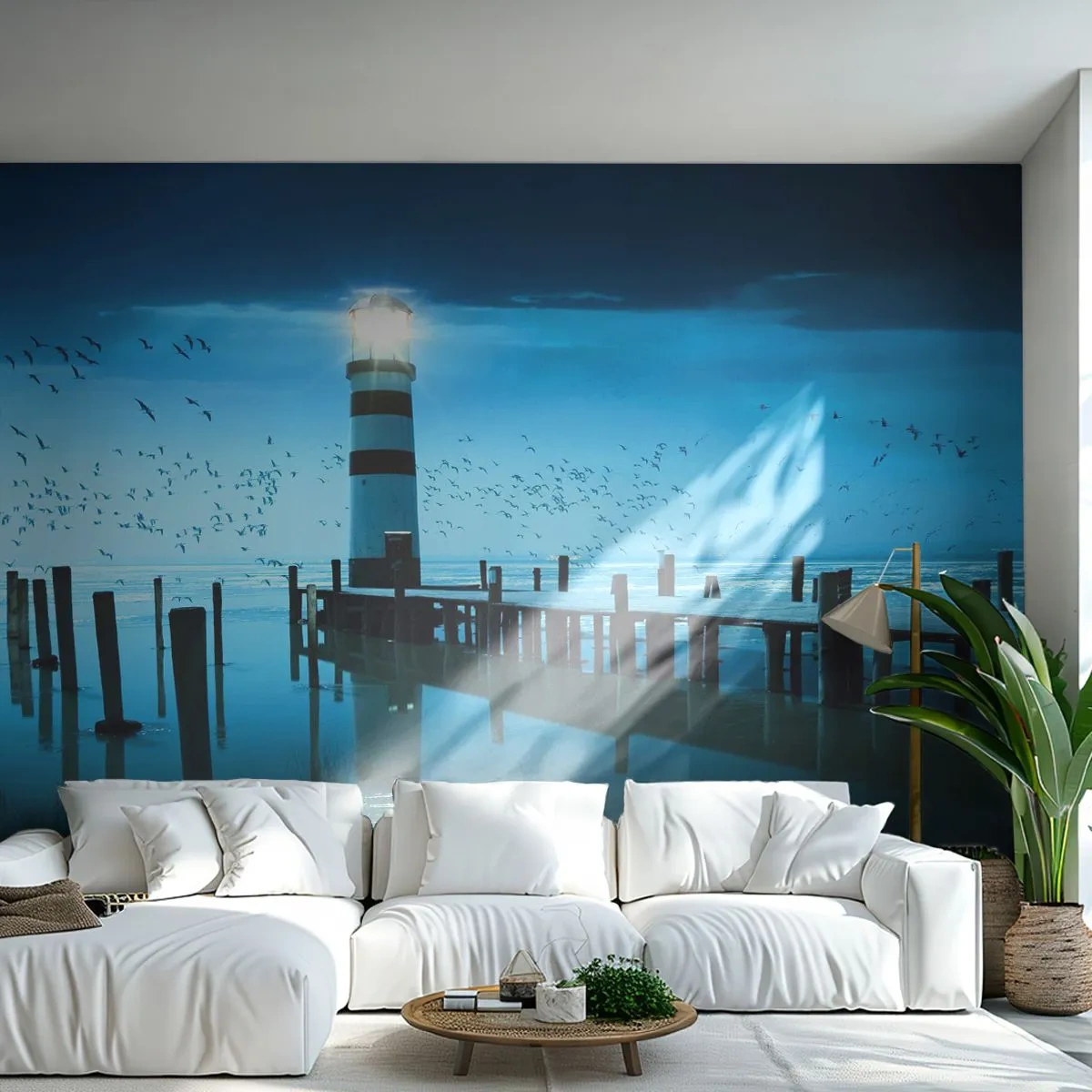 Fototapeta Standard Eco - I nie boisz się ciemności - Krajobraz, Latarnia Morska, Drewniany Pomost - 250x175 cm