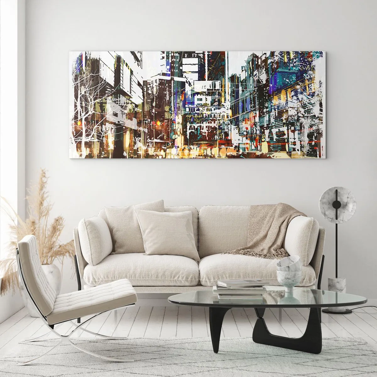 Obraz na szkle - Miasto migotliwe - 100x40 cm