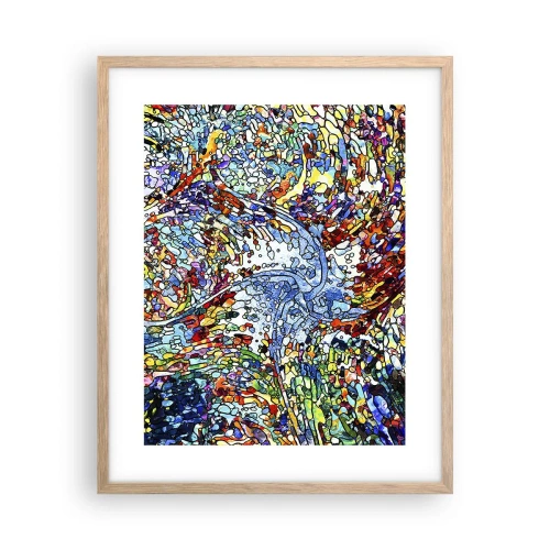 Plakat w ramie jasny dąb - Witraż kroplisty - 40x50 cm