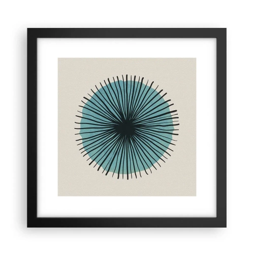 Plakat w czarnej ramie - Promieniście na błękicie - 30x30 cm