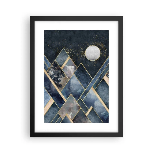 Plakat w czarnej ramie - Pejzaż geometryczny - 30x40 cm