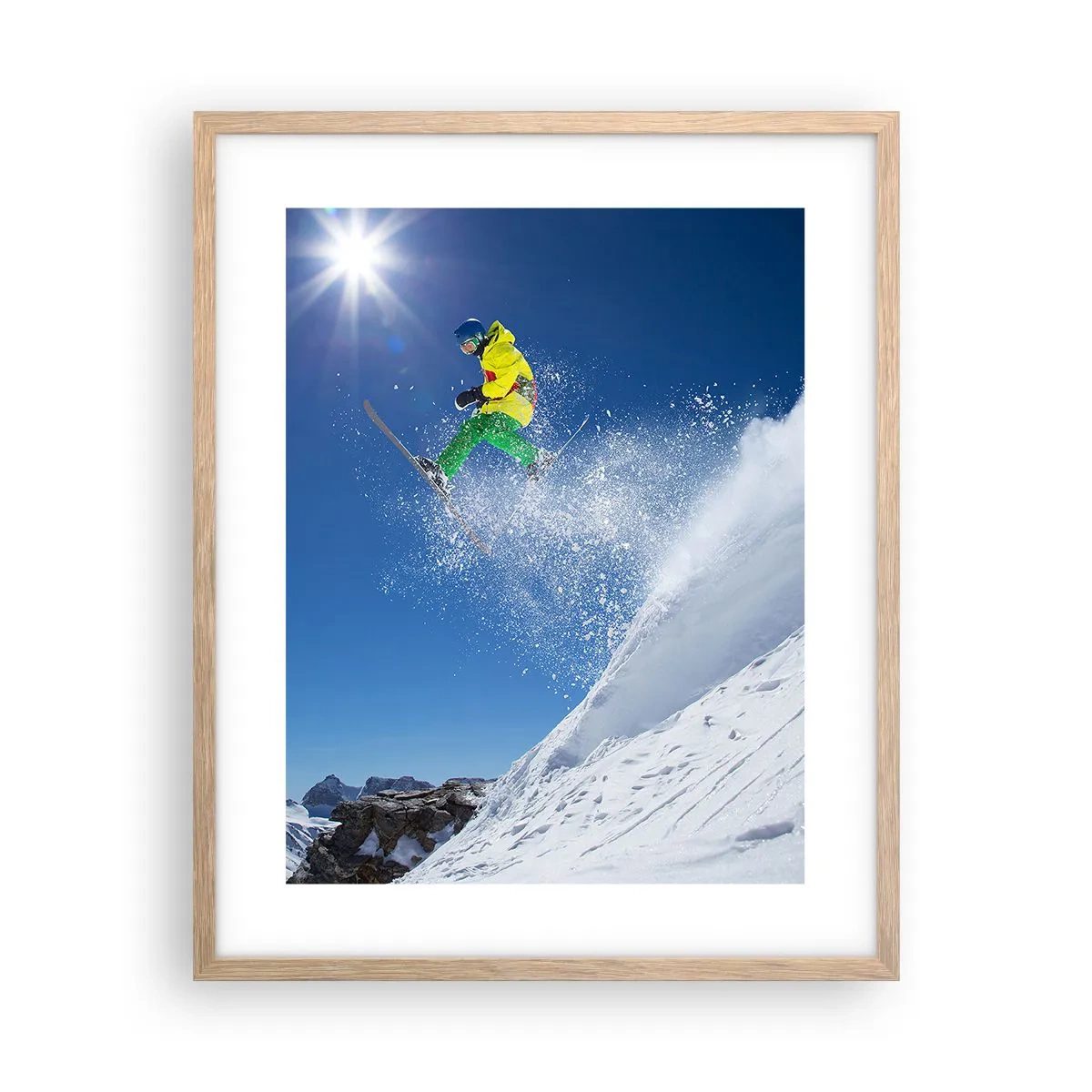 Plakat w ramie jasny dąb - Tańczący z górami - 40x50 cm