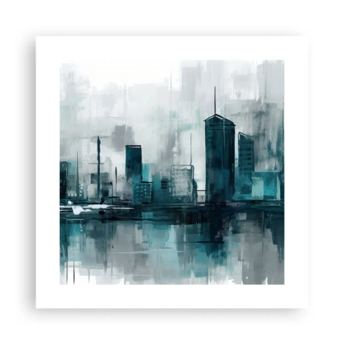 Plakat - Miasto w kolorze deszczu - 40x40 cm