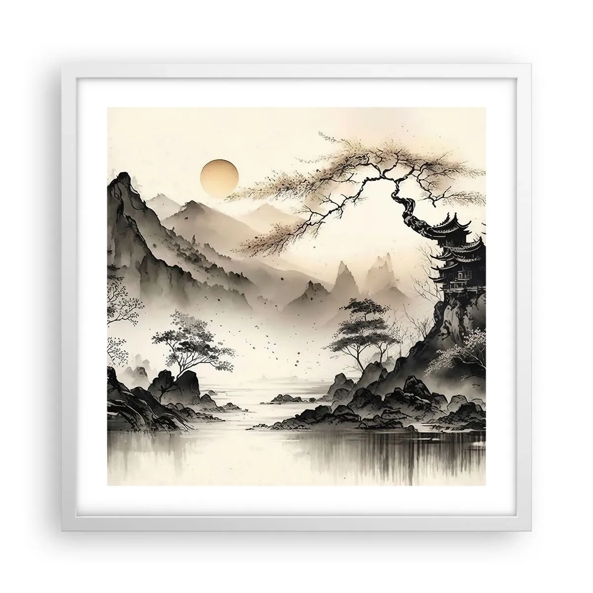 Plakat w białej ramie - Niepowtarzalny urok orientu - 50x50 cm