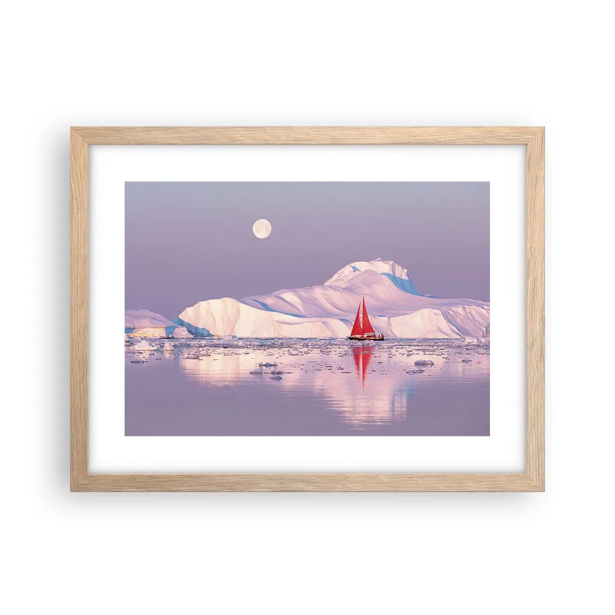 Plakat w ramie jasny dąb - Żar żagla, chłód lodu - 40x30 cm