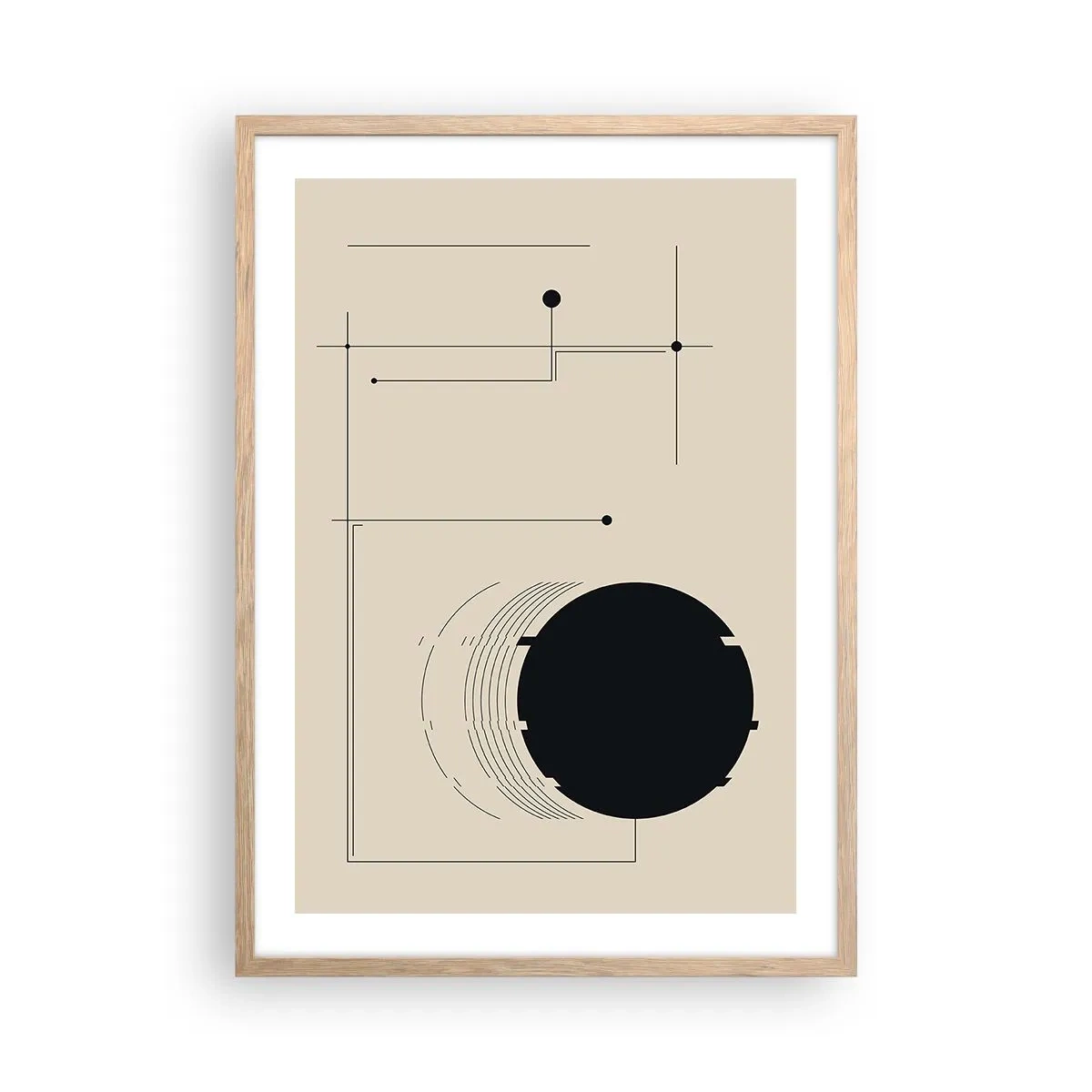 Plakat w ramie jasny dąb - Sprężysta i dynamiczna kompozycja - 50x70 cm