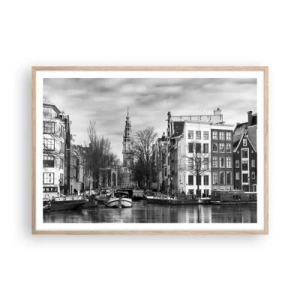 Plakat w ramie jasny dąb - Amsterdamskie klimaty - 100x70 cm