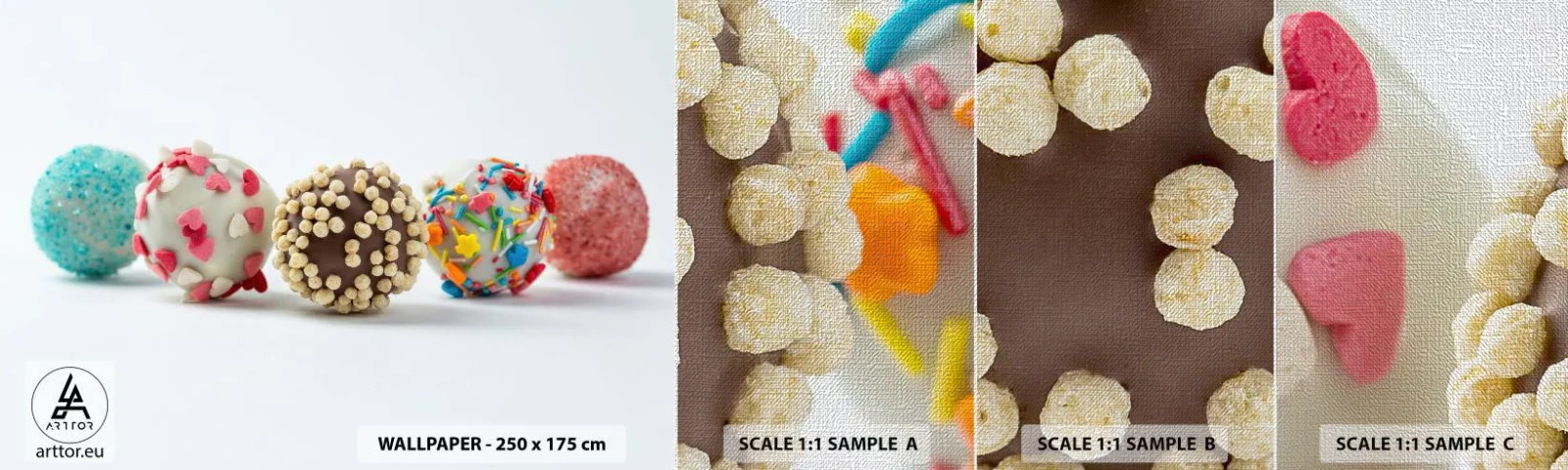 Fototapeta Próbka Premium Canvas - Życie może być słodkie - Słodycze, Cukierki, Kolorowe Lizaki - 100x30 cm