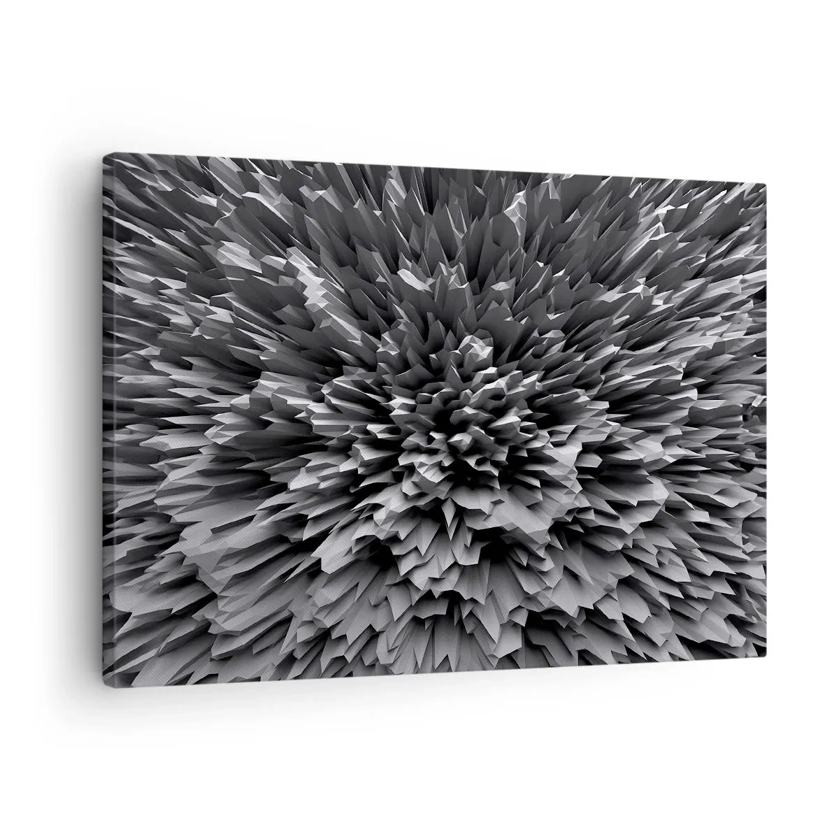 Obraz na płótnie - Abstrakcyjna struktura w odcieniach szarości - 70x50cm - Już ostrzej się nie da - Nowoczesna dekoracja ścienna do salonu i sypialni ARTTOR