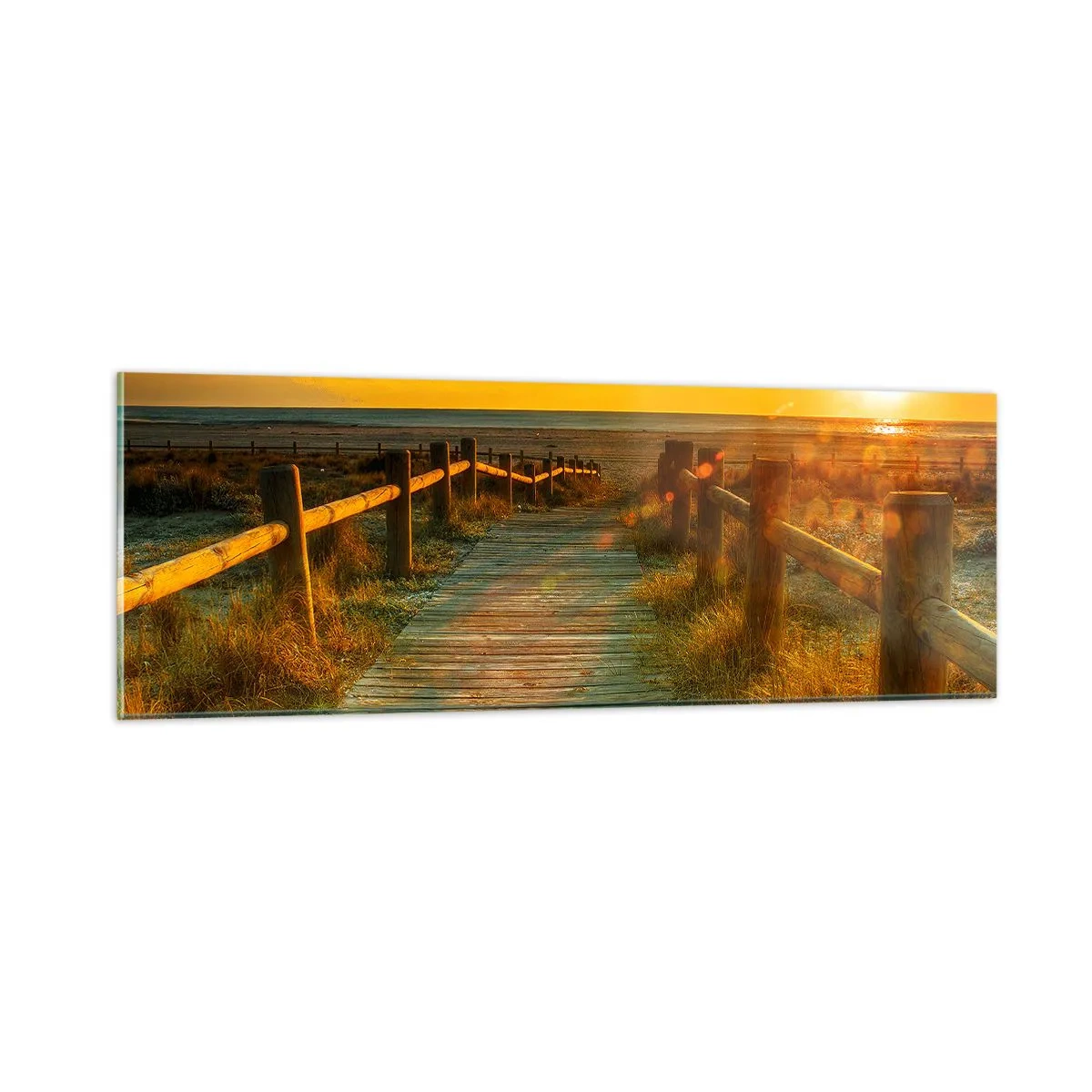 Obraz na szkle - Skąpane w starym złocie - 90x30 cm