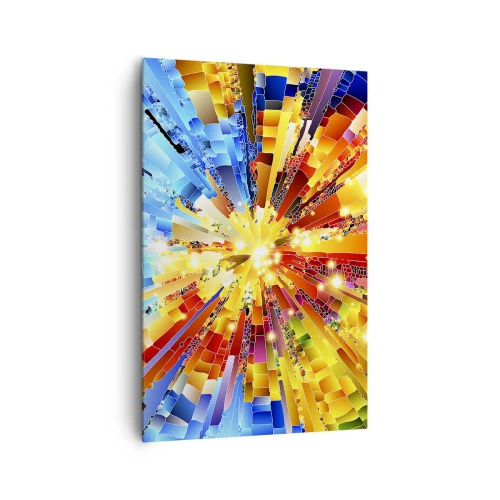 Obraz na płótnie - Dynamiczna eksplozja barw i światła - 80x120cm - In medias res - Nowoczesna dekoracja ścienna do salonu i sypialni ARTTOR