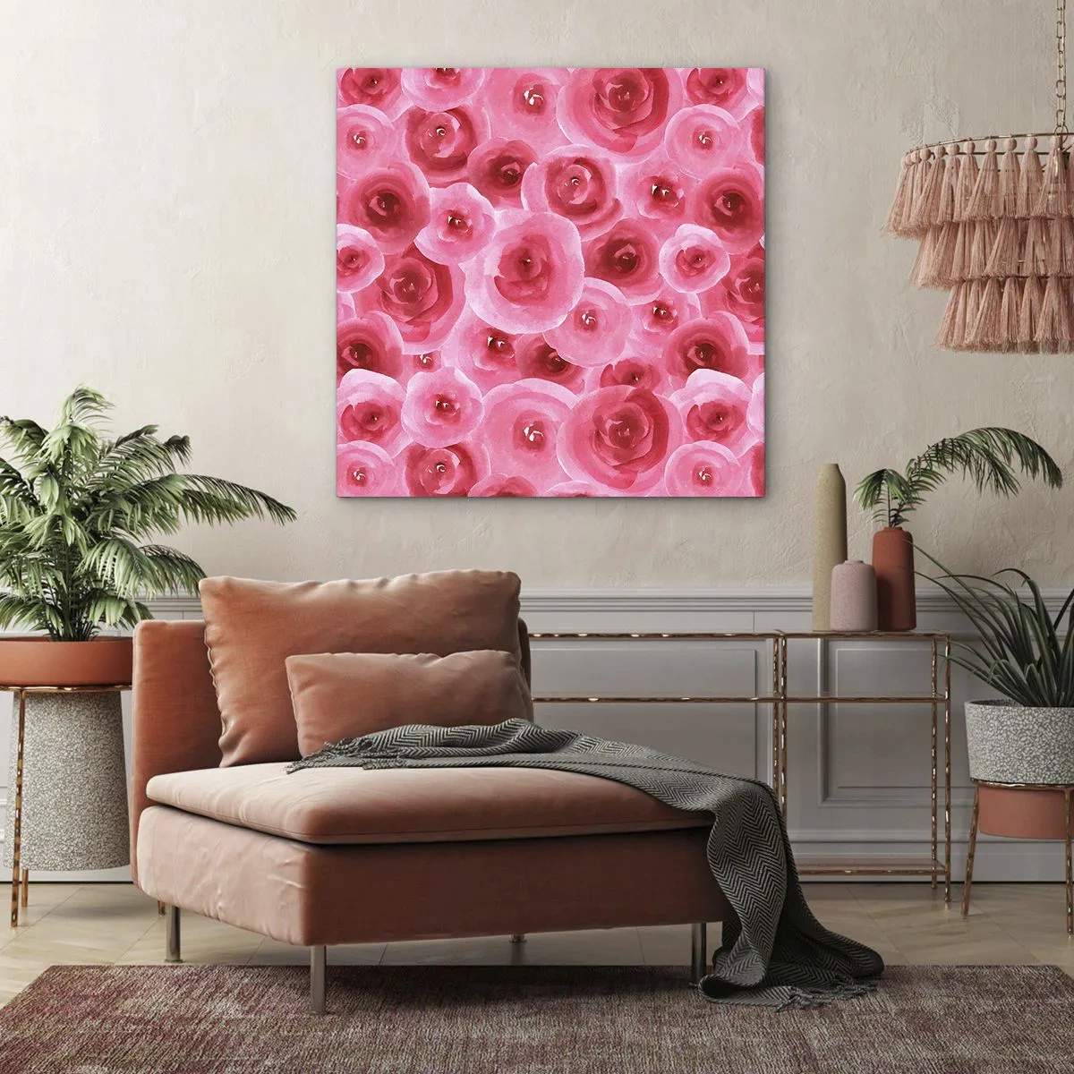 Obraz na płótnie - Róże na dole i na górze - 70x70 cm