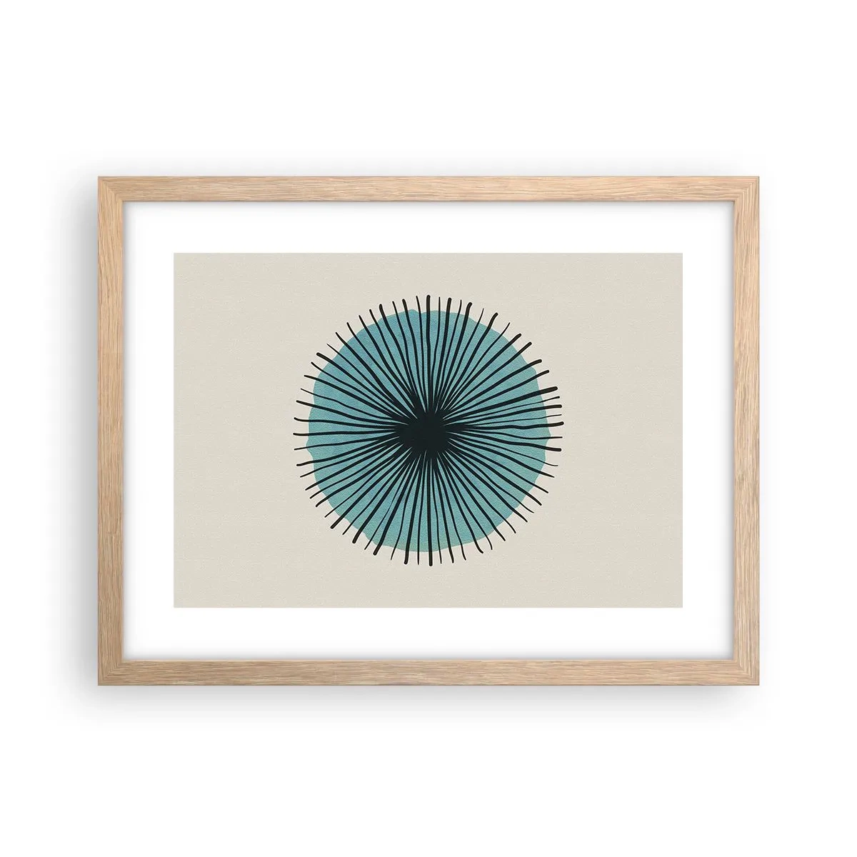 Plakat w ramie jasny dąb - Promieniście na błękicie - 40x30 cm