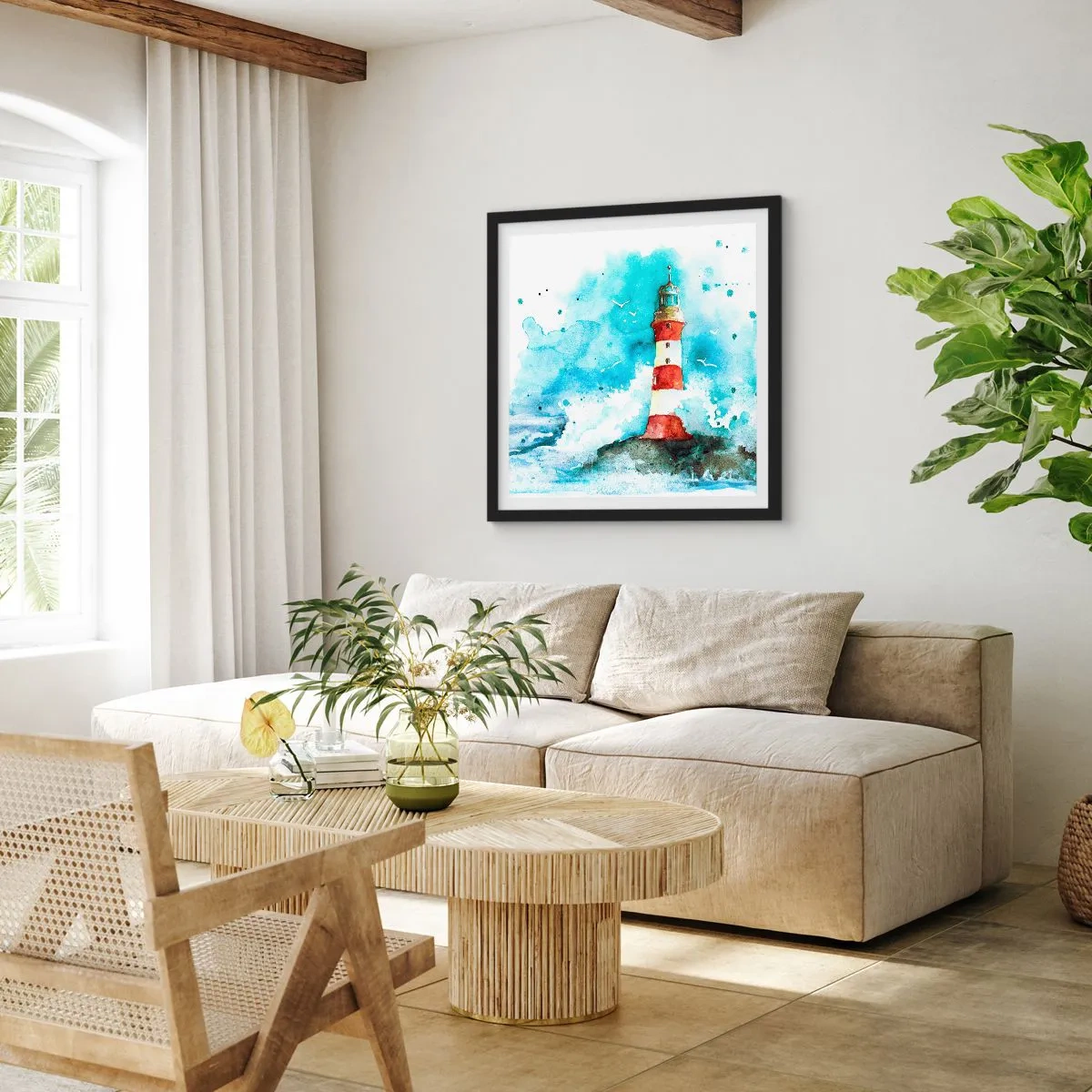 Plakat w czarnej ramie - Jedność żywiołów - 50x50 cm