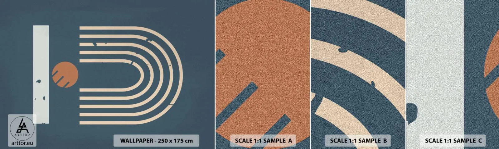 Fototapeta Próbka Samoprzylepna Deluxe Sticker - Geometria na granacie - Abstrakcja, Sztuka, Grafika - 100x30 cm