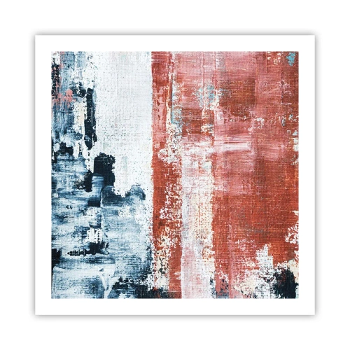 Plakat - Abstrakcyjne pół na pół - 60x60 cm