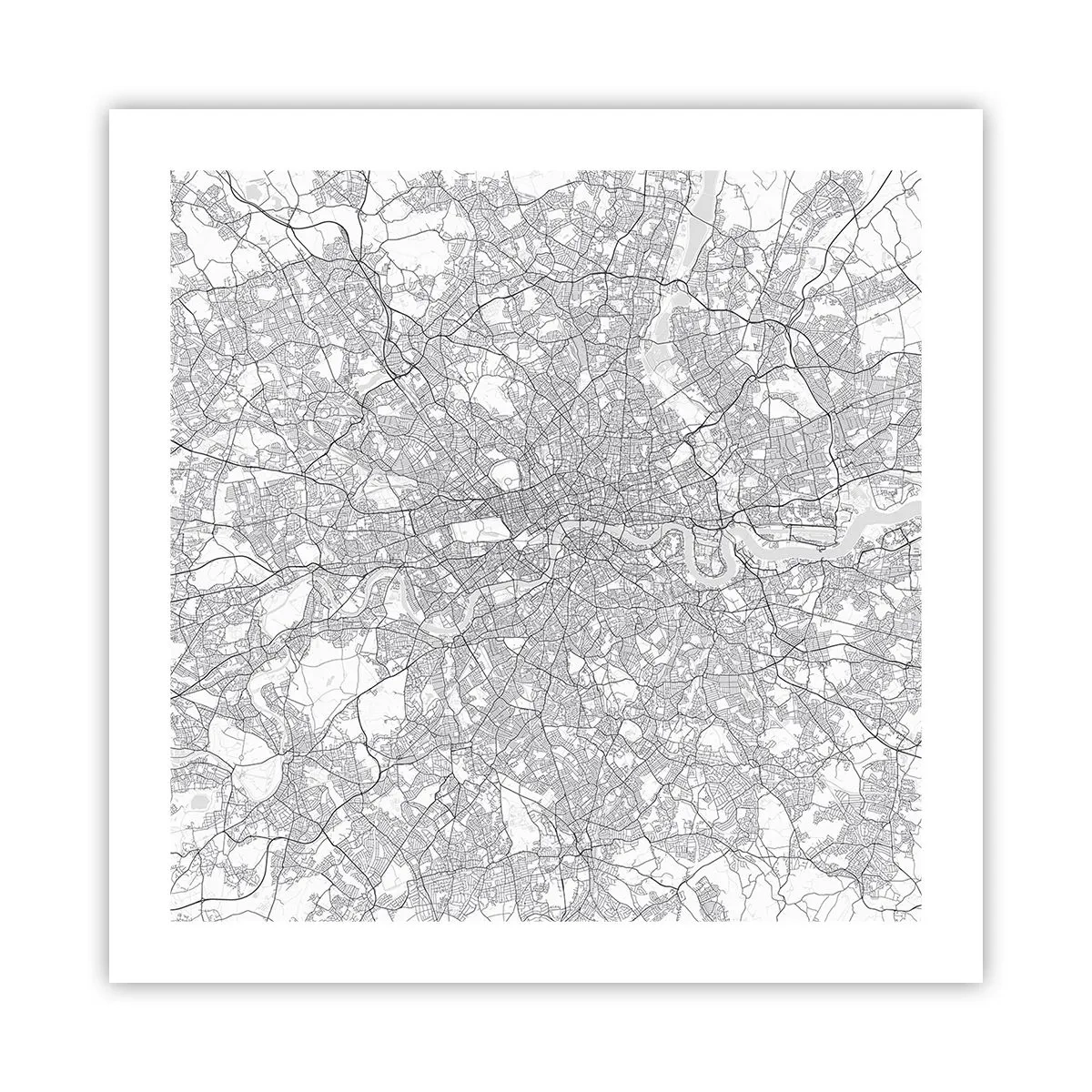 Plakat - Mapa londyńskiego labiryntu - 50x50 cm