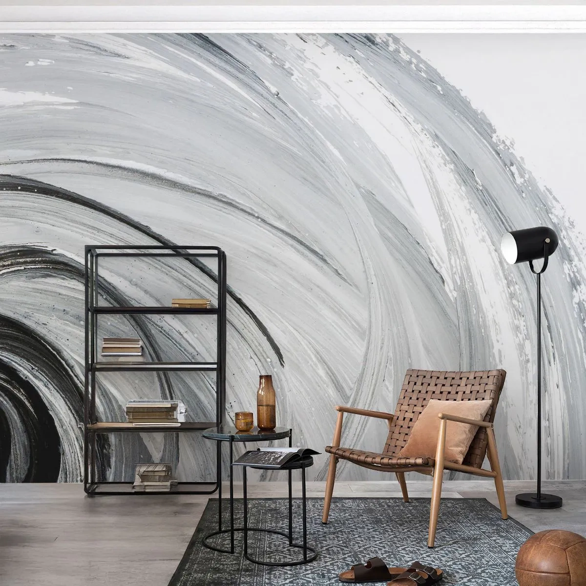 Fototapeta Samoprzylepna Deluxe Sticker - Kompozycja orbitalna - Minimalistyczny, Sztuka, Farba - 150x105 cm