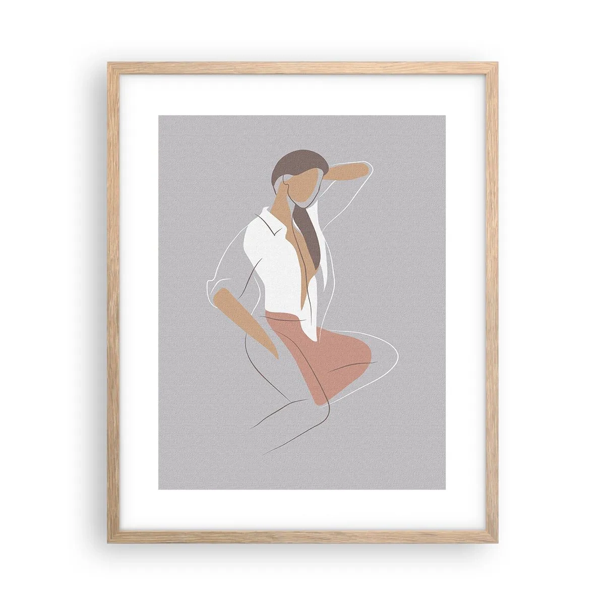 Plakat w ramie jasny dąb - Zarys wdzięku - 40x50 cm