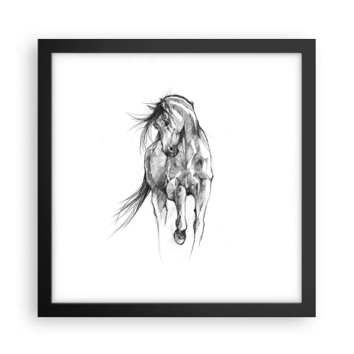 Plakat w czarnej ramie - We wdzięcznym kłusie - 30x30 cm