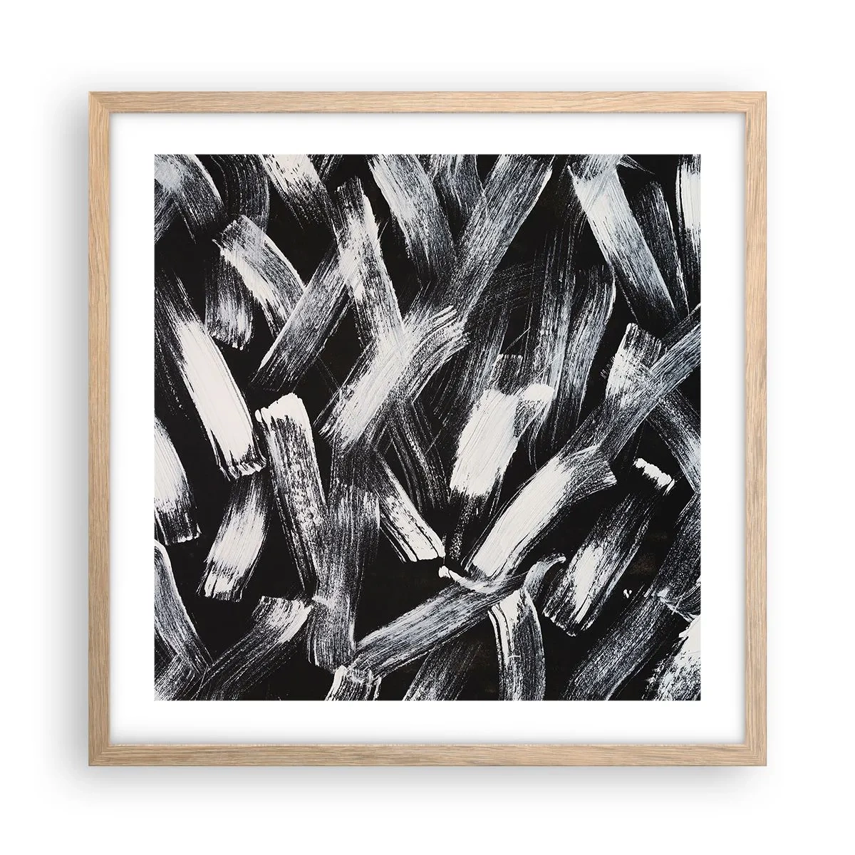 Plakat w ramie jasny dąb - Abstrakcja w duchu industrialnym - 50x50 cm