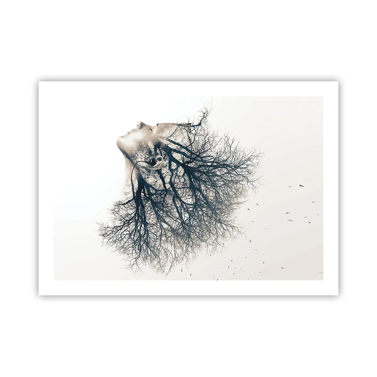 Plakat - Zasłuchana w szept drzewa - 70x50 cm