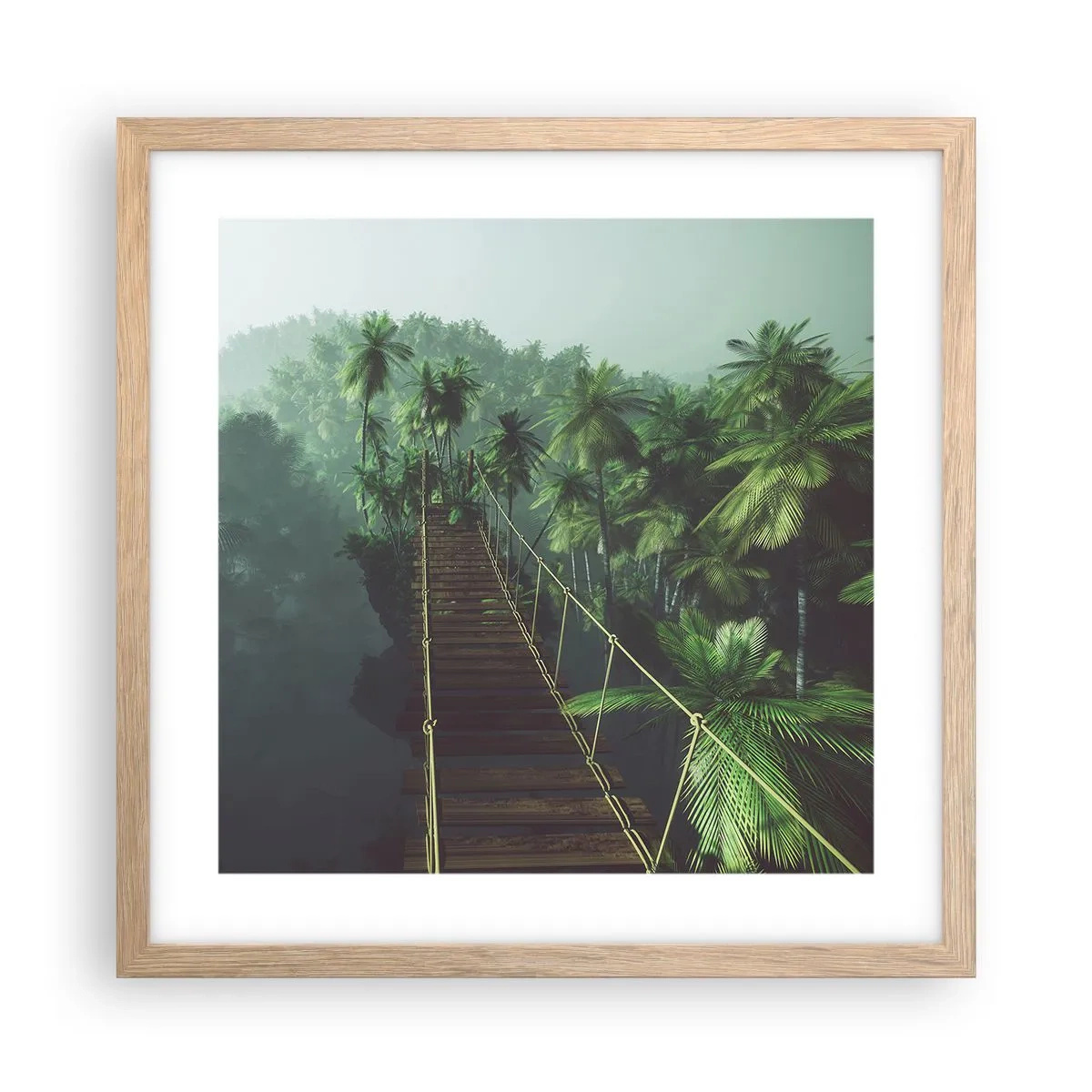 Plakat w ramie jasny dąb - Nad kipielą zieleni - 40x40 cm