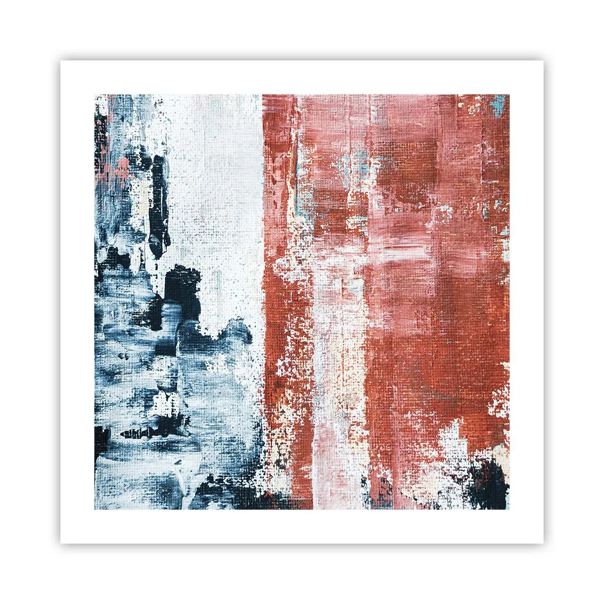 Plakat - Abstrakcyjne pół na pół - 50x50 cm