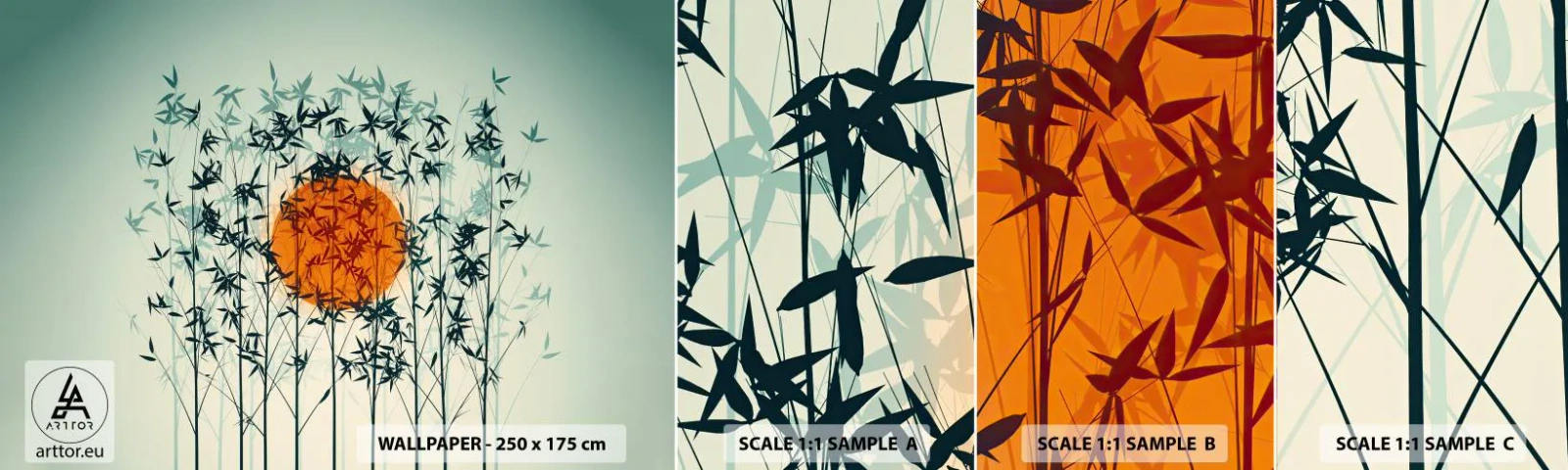 Fototapeta Próbka Samoprzylepna Deluxe Sticker - Japońskie słońce - Abstrakcja, Grafika, Egzotyka - 100x30 cm