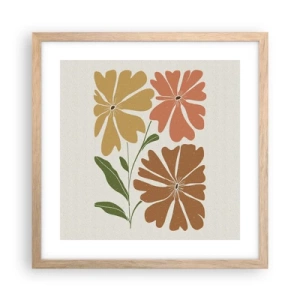 Plakat w ramie jasny dąb - Natura i geometria - 40x40 cm