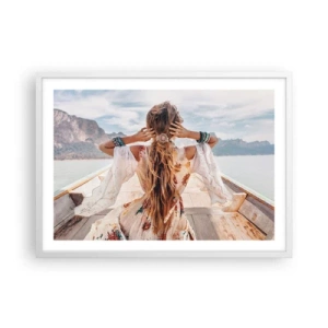 Plakat w białej ramie - W drodze ku szczęściu - 70x50 cm