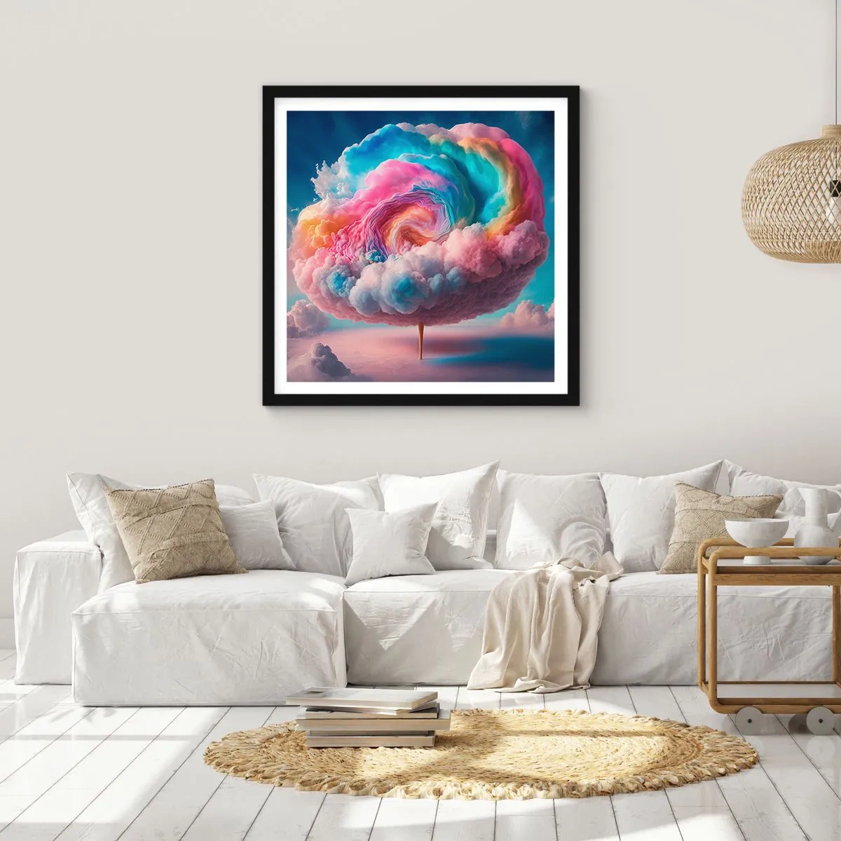 Plakat w czarnej ramie - Sen o wesołym miasteczku - 50x50 cm