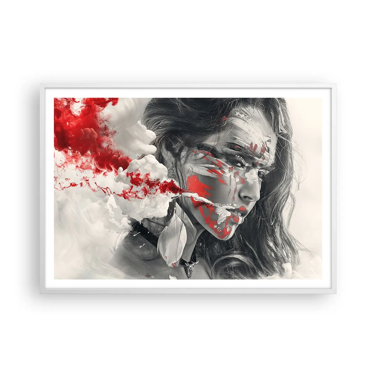Plakat w białej ramie - W oparach absurdu - 100x70 cm